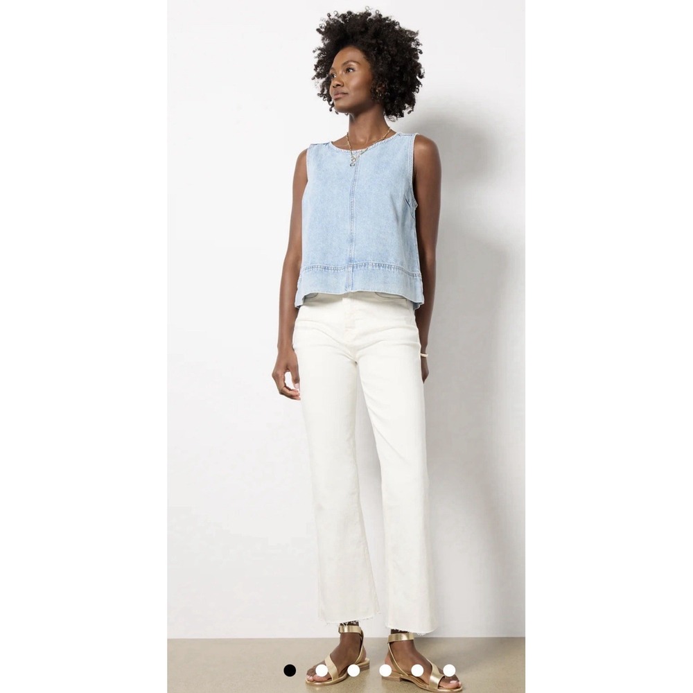 Good American Kick Flare Jeans White Sz 30 10 Preppy Boho Resort Summer Women's